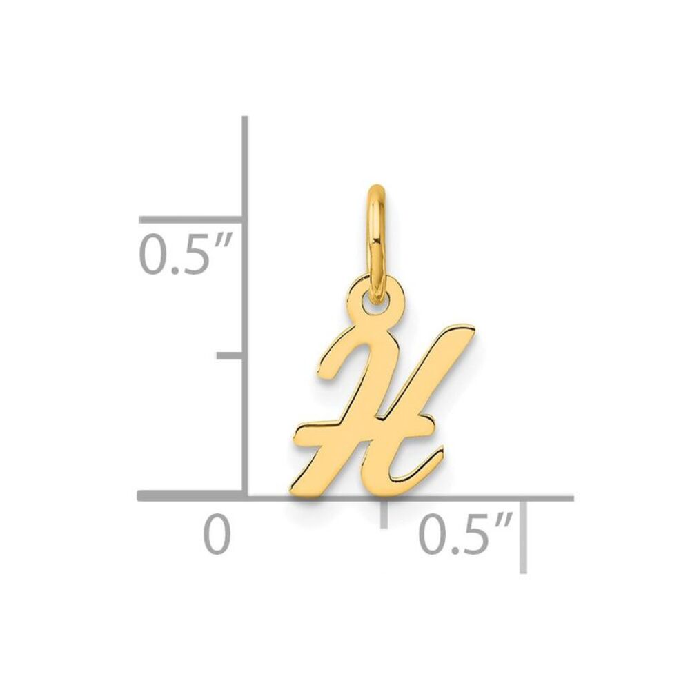 Kazi Luxury 14k Yellow Gold Small Script Letter H… - image 4